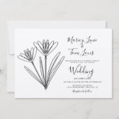 Invitation Ressort Fleur sauvage floral main dessinée papier  (Devant)