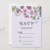 Invitation Ressort fleur sauvage violet lavande RSVP (Devant)