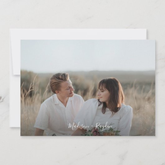 Invitation Ressort Floral Aquarelle Simple Mariage moderne (Dos)