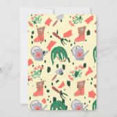 Invitation Ressort Floral Jardin Outils Pot Baby shower (Dos)