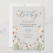 Invitation Ressort jonc QR Code Hello Baby shower (Devant)