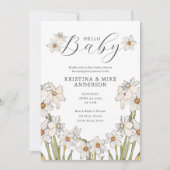 Invitation Ressort jonc QR Code Hello Baby shower (Devant)