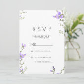 Invitation Ressort lilas vert fleur sauvage jardin boho RSVP (Debout devant)