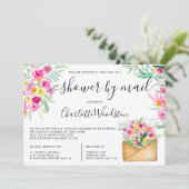 Invitation Ressort mignon baby shower d'aquarelle florale par (Debout devant)