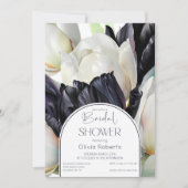 Invitation Ressort noir tulipes blanc Douche nuptiale (Devant)