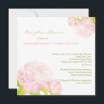 Invitation Ressort rose Mariage Couples douche<br><div class="desc">Des fleurs douces et délicates de pivoines roses pâles sur mesure Couples Shower Invitations. Invitations floraux parfaits que vous pouvez facilement personnaliser pour votre prochain PEONY GARDEN MARIAGE | MARIAGE DE COULEUR ROSE ET BLANC | WATERCOLOR FLORAL THEMED MARIAGE. (Vous pouvez trouver les essentiels et les faveurs mariages correspondants dans...</div>