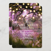 Invitation Ressort rustique Enchanted Lumières Forêt douce 16 (Devant / Derrière)