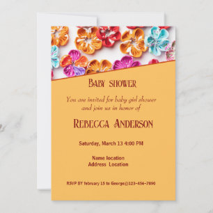 Invitation Ressort tissu cousu artisanal Fleurs Multicolor