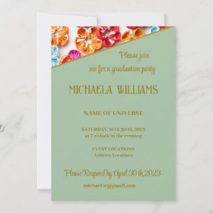 Invitation Ressort tissu cousu artisanal Fleurs Multicolor