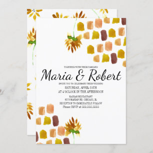 Invitation Ressorts d'aquarelle jaune printanier