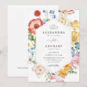 Invitation Ressorts multicolores Mariage 2up (Devant / Derrière)