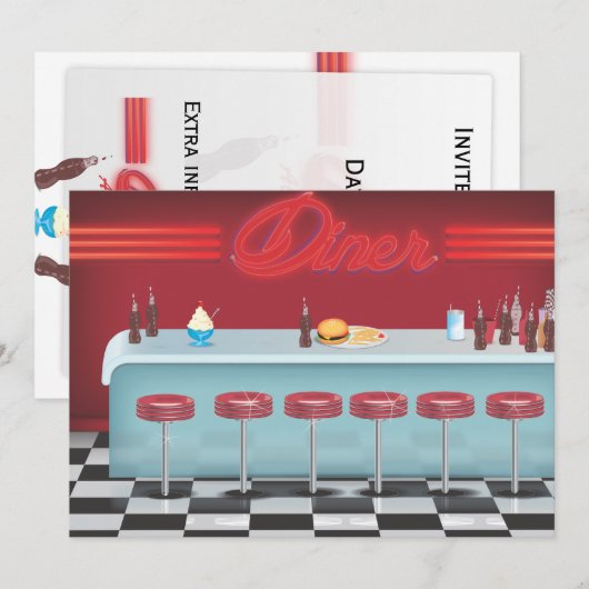 Invitation Restaurant américain (Devant / Derrière)