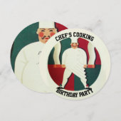 INVITATION RESTAURANT CHEF CUISINE ANNIVERSAIRE FÊTE INVITATI (Devant / Derrière)