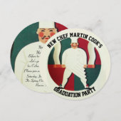 INVITATION RESTAURANT CHEF CUISINE CULINAIRE GRADUTY PARTY (Devant / Derrière)