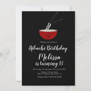 Invitation Restaurant de dîner hibachi d'anniversaire orienta