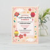 Invitation Restaurant de fête d'anniversaire chinois à emport (Debout devant)