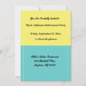 Invitation Restaurant de retraite simple jaune et bleu (Devant)