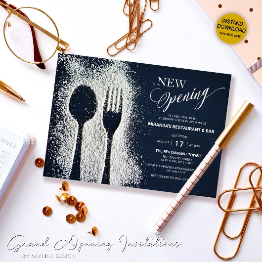 Invitation Restaurant de sucre en poudre blanche NOUVELLE ouv