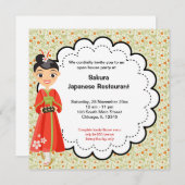 Invitation Restaurant d'ouverture japonaise (Devant / Derrière)