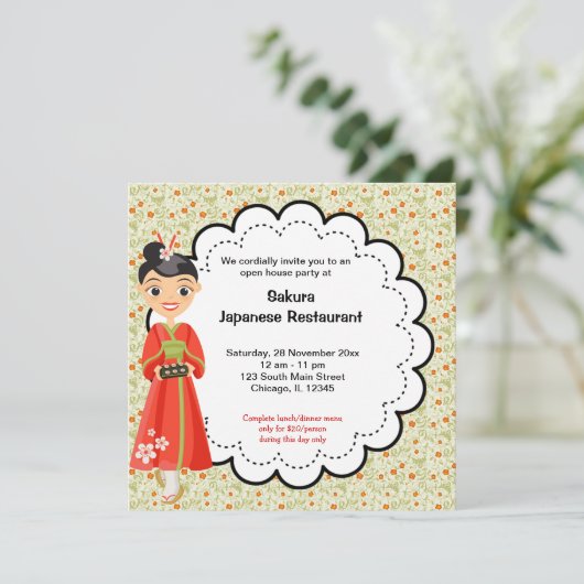 Invitation Restaurant d'ouverture japonaise (Debout devant)