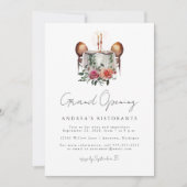 Invitation Restaurant Grand Ouverture aquarelle Table pour de (Devant)
