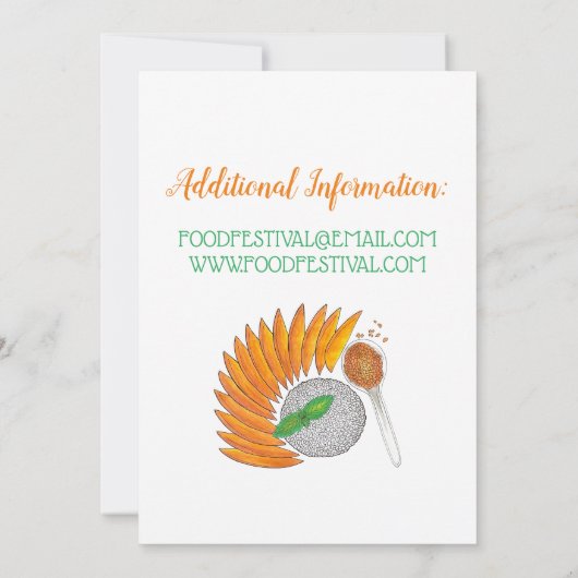 Invitation Restaurant thaïlandais Mango Sticky Rice (Dos)