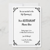 Invitation Restaurant vintage Élégant Ouverture tamisée (Dos)