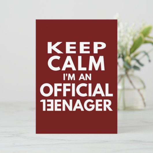 Invitation Reste Calme je suis un adolescent officiel (Debout devant)