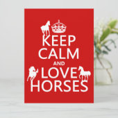 Invitation Restez au calme et aimez les chevaux - toutes les (Debout devant)