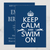 Invitation Restez au calme et nagez (en toute couleur) (Devant / Derrière)