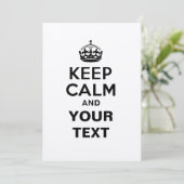 Invitation Restez calme avec votre texte (Debout devant)