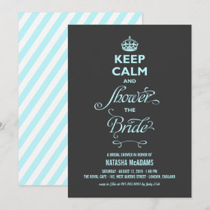 Invitation Restez Calme Et Douche La Mariée Fête des mariées 