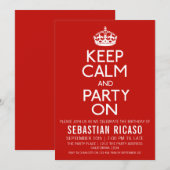 Invitation Restez Calme Et Faites La Fête (Devant / Derrière)