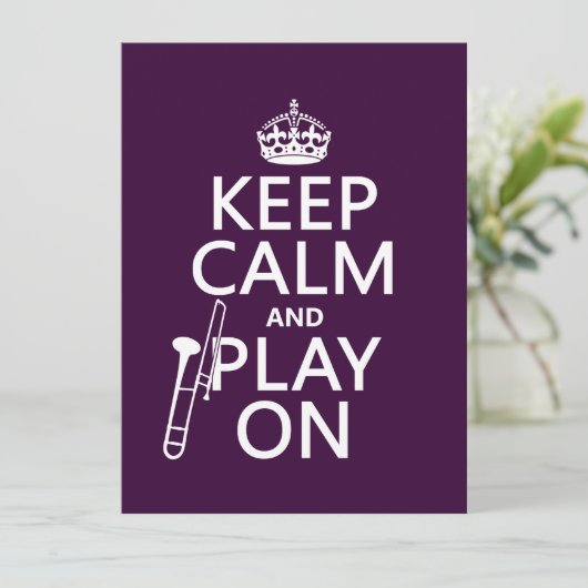 Invitation Restez calme et jouez sur (Trombone) (n'importe qu (Debout devant)