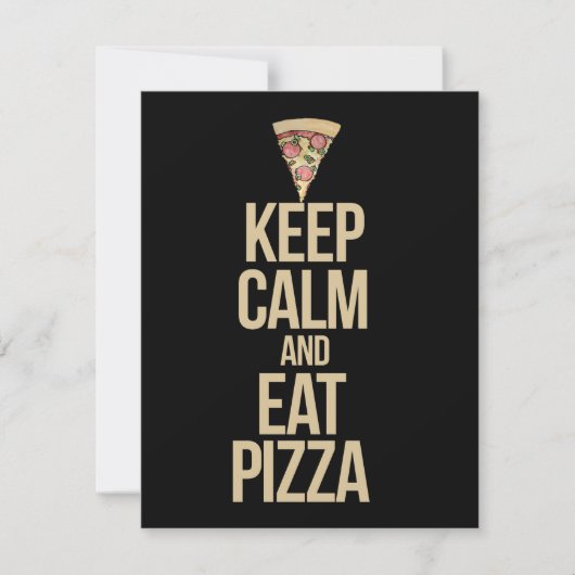 Invitation Restez calme et mangez de la pizza (Devant)
