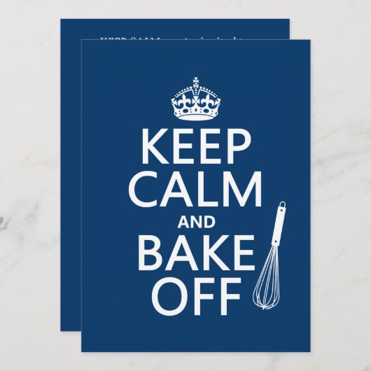 Invitation Restez calme et ne pas cuire (Devant / Derrière)