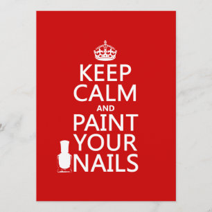 Invitation Restez calme et peignez vos ongles (toutes les cou