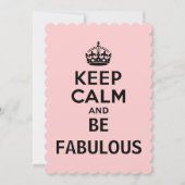 Invitation Restez calme et soyez fabuleux (Devant)