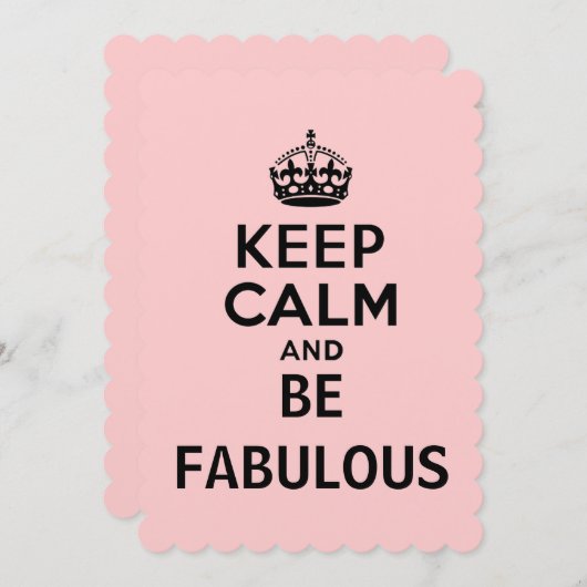 Invitation Restez calme et soyez fabuleux (Devant / Derrière)