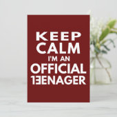 Invitation Restez Calme je suis un adolescent officiel (Debout devant)