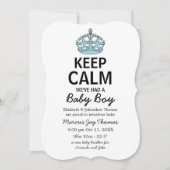 Invitation Restez Calme Nous avons eu un bébé garçon, un bébé (Devant)