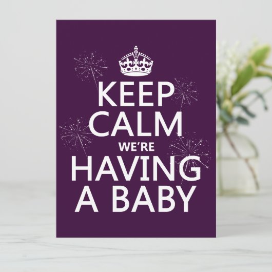 Invitation Restez calme Nous avons un bébé (dans n'importe qu (Debout devant)