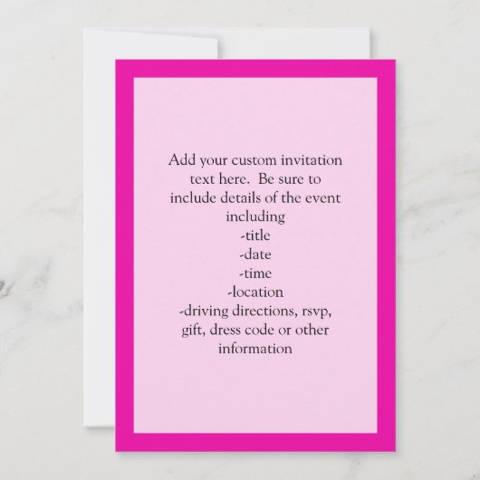 Invitation Restez calmes et aimez, rose Pom-pom girl (Dos)