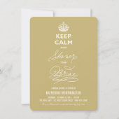 Invitation Restez Douche Calme La Mariée Fête des mariées Drô (Devant)