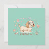 Invitation Restez Pawsitive Mignon Teckel (Devant)