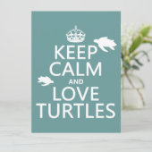 Invitation Restez tranquille et aimez les tortues (Debout devant)