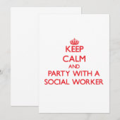 Invitation Restez tranquille et faites la fête avec un travai (Devant / Derrière)