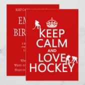 Invitation Restez tranquille et hockey (Devant / Derrière)