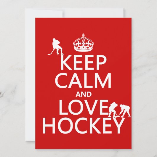 Invitation Restez tranquille et hockey (Devant)