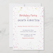 Invitation Résumé Couronne Princesse Château Abstrait  (Dos)